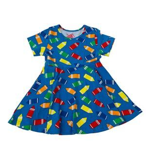 NWT Blossom + Sprout 2T Rainbow Crayons Knit Twirl Dress